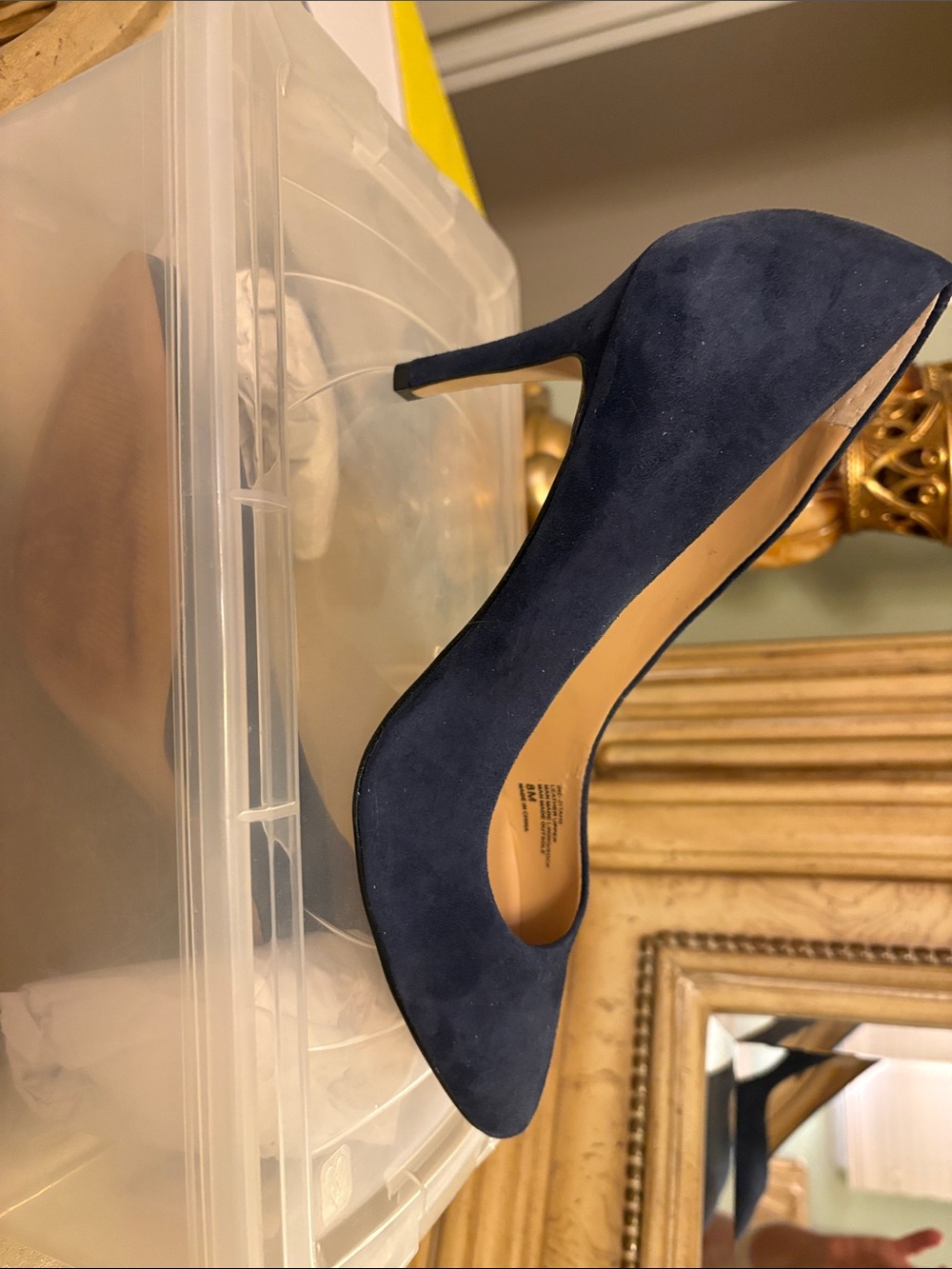 INC International Concepts Navy Suede Stiletto Heel
